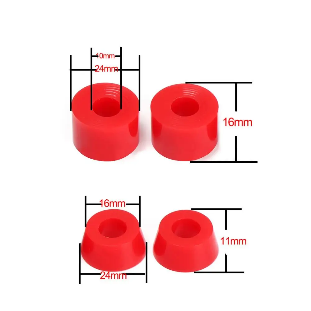 1Set Skateboard PU Rubber Shock Absorber Colorful Shock Pad Set 90a Hard  Longboard Top/Bottom Bush Washers Dropshipping