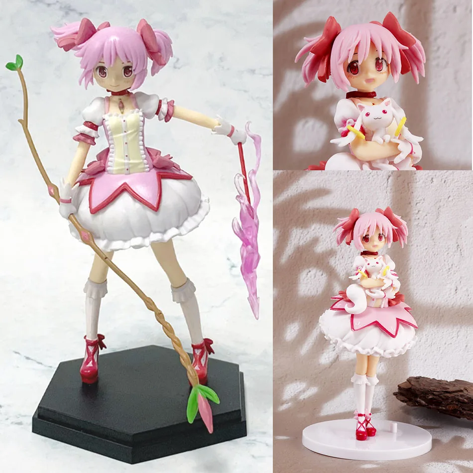 18 سنتيمتر Puella Magi Madoka Magica أنيمي الشكل Kaname Madoka ماجيك فتاة بولي كلوريد الفينيل أنيمي عمل أرقام نموذج أنيمي الكرتون لعبة مجسمة هدية