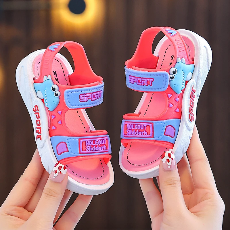 Trendy Cute Cartoon Open Toe Sandals For Boys, Breathable Lightweight Wear-resistant Sandals For All Seasons