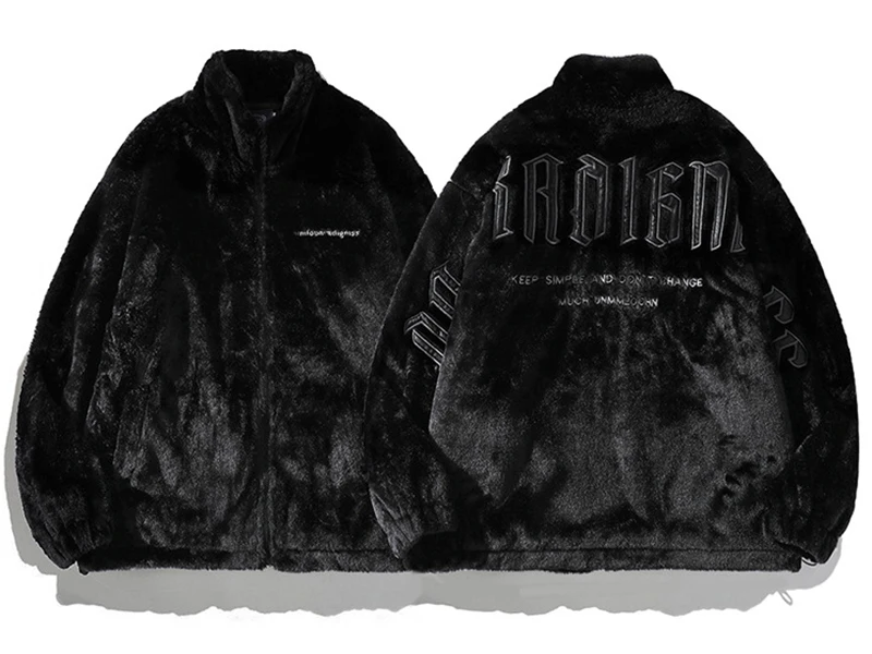 HISTREX Men Rabbit Fur Jacket Parkas,Hip Hop Fluffy Coat,Winter Fleece Overcoat,Outerwear Streetwear,Korean Women Y2k Clothing