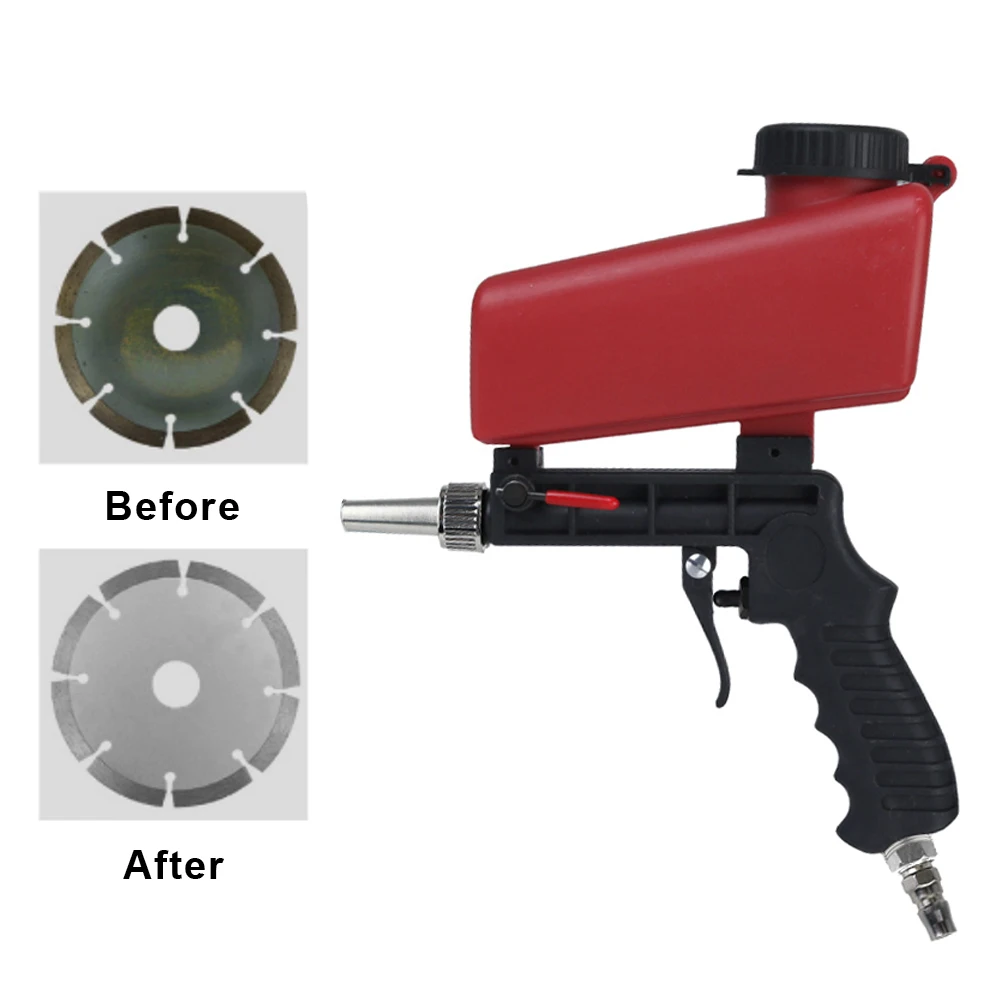 Adjustable Handheld Pneumatic Blasting Gun Set Small Sand Blasting Machine 90psi Portable Gravity Sand Blaster Sandblasting Gun