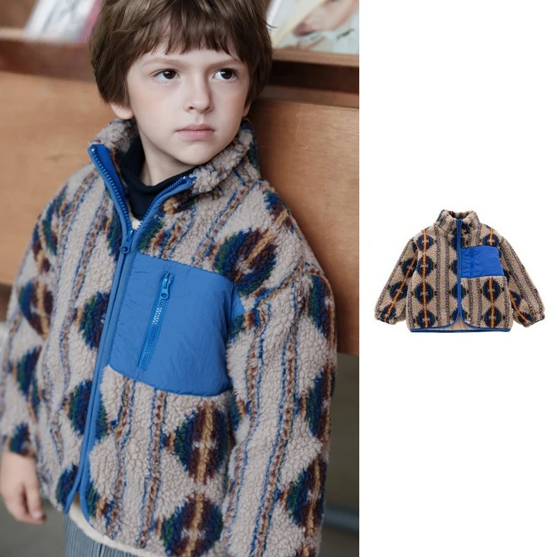 

2025 Autumn Winter New Trendy Children's Fleece Jacket Versatile Skin-Friendly Breathable Boys' Padded Cotton Coat
