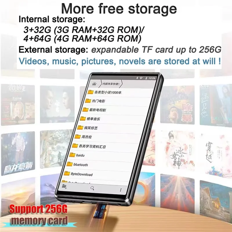 

ABSQ-WIFI 5.0-Inch IPS HD Video MP5 MP4 Bluetooth Metal Full Touch Screen MP3 Music Player
