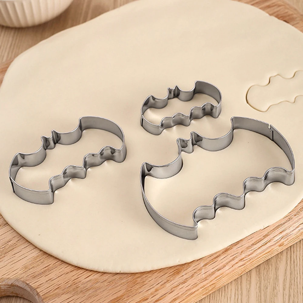 1PC Halloween Stainless Steel Cartoon Cookie Mold Bat Shaped Mold Baking Cookies Printing mold Kitchen Baking Tools