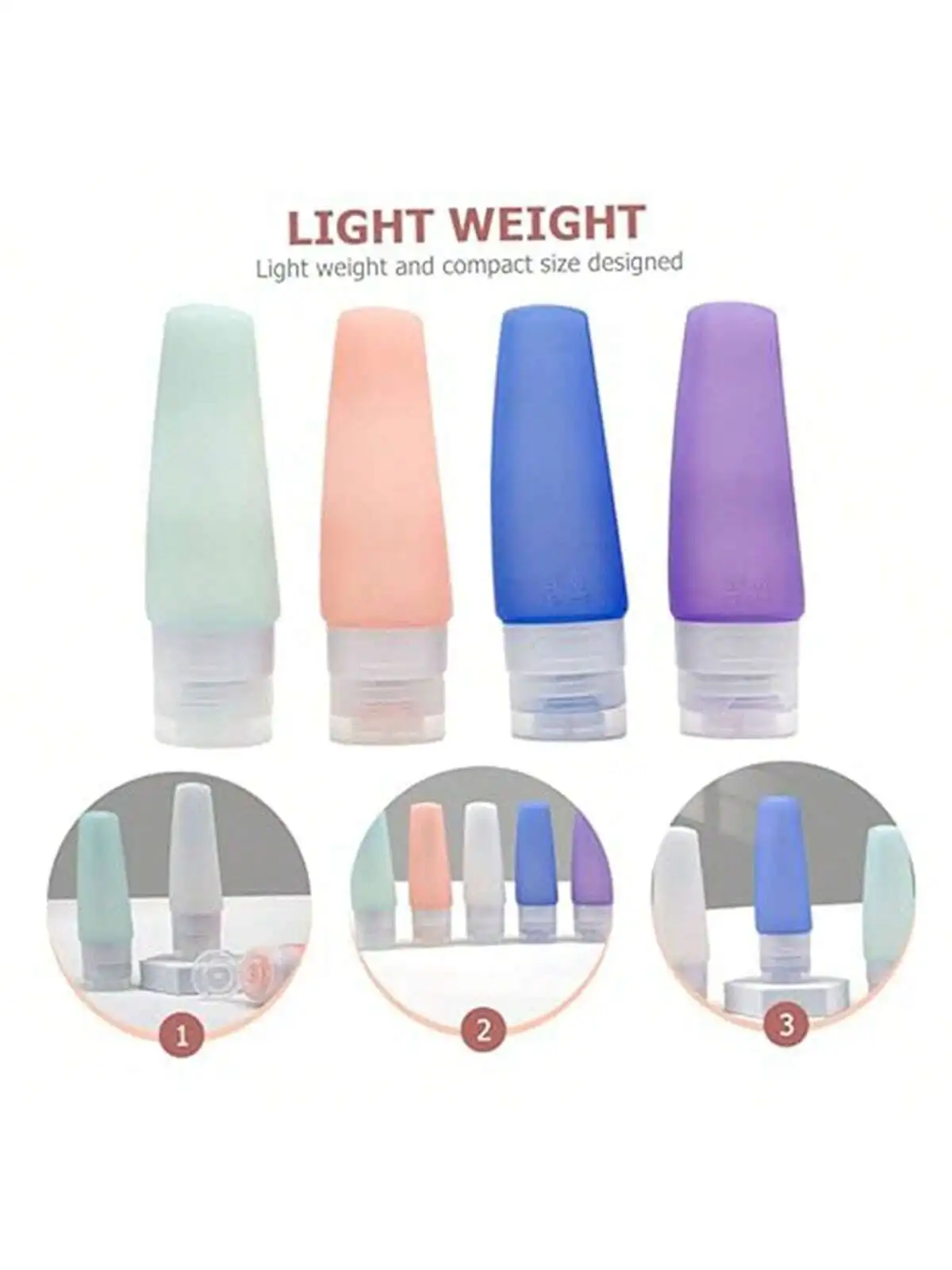 Multiple Sets Silicone Travel Bottles for Toiletries, TSA Approved Leak-Proof Airplane Travel Containers