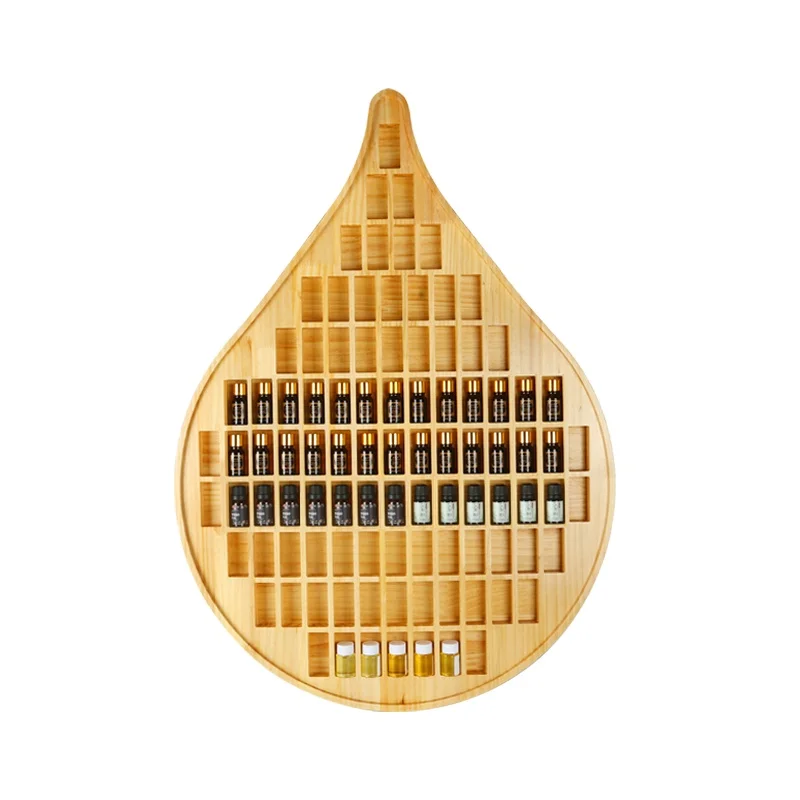 Essential oil bottle display rack Ledge water drop storage solid wood pine rack