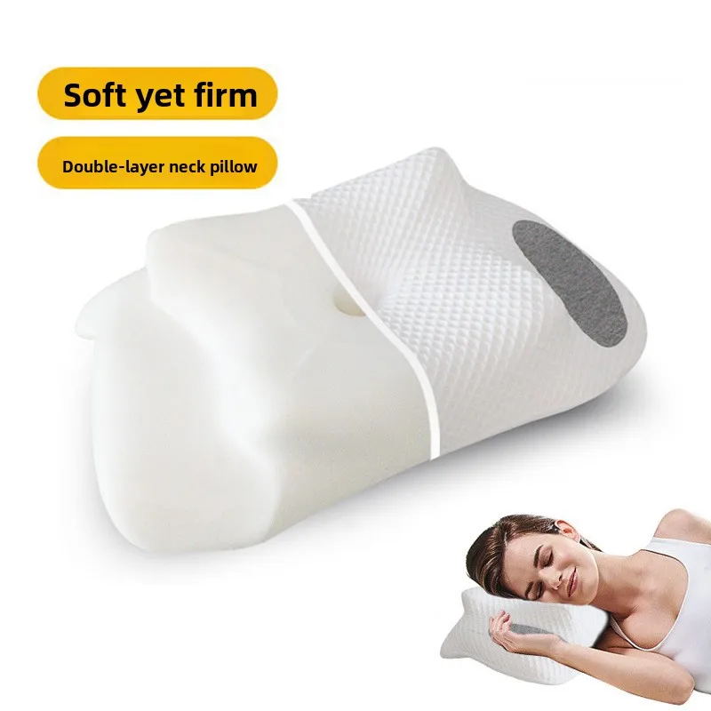 

Ортопедическая подушка из пены с эффектом памяти для одного человека, медленно восстанавливающая форму, не деформируется, для поддержки шеи взрослых, двухслойная, скручиваемая в рулон