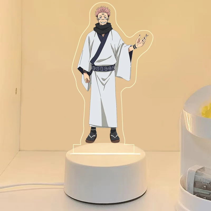 Luz acrílica para jujutsu kaisen gojo satoru fushiguro megumi colorido desktop superstar monocromático 16 cores luz noturna