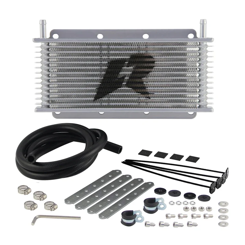 

Комплект масляного радиатора Silver Performance Rapid-Cool Tube & Fin, 14 рядов, 11"x4.2"x0.75", вход/выход 9.6мм, 3/8" штуцер