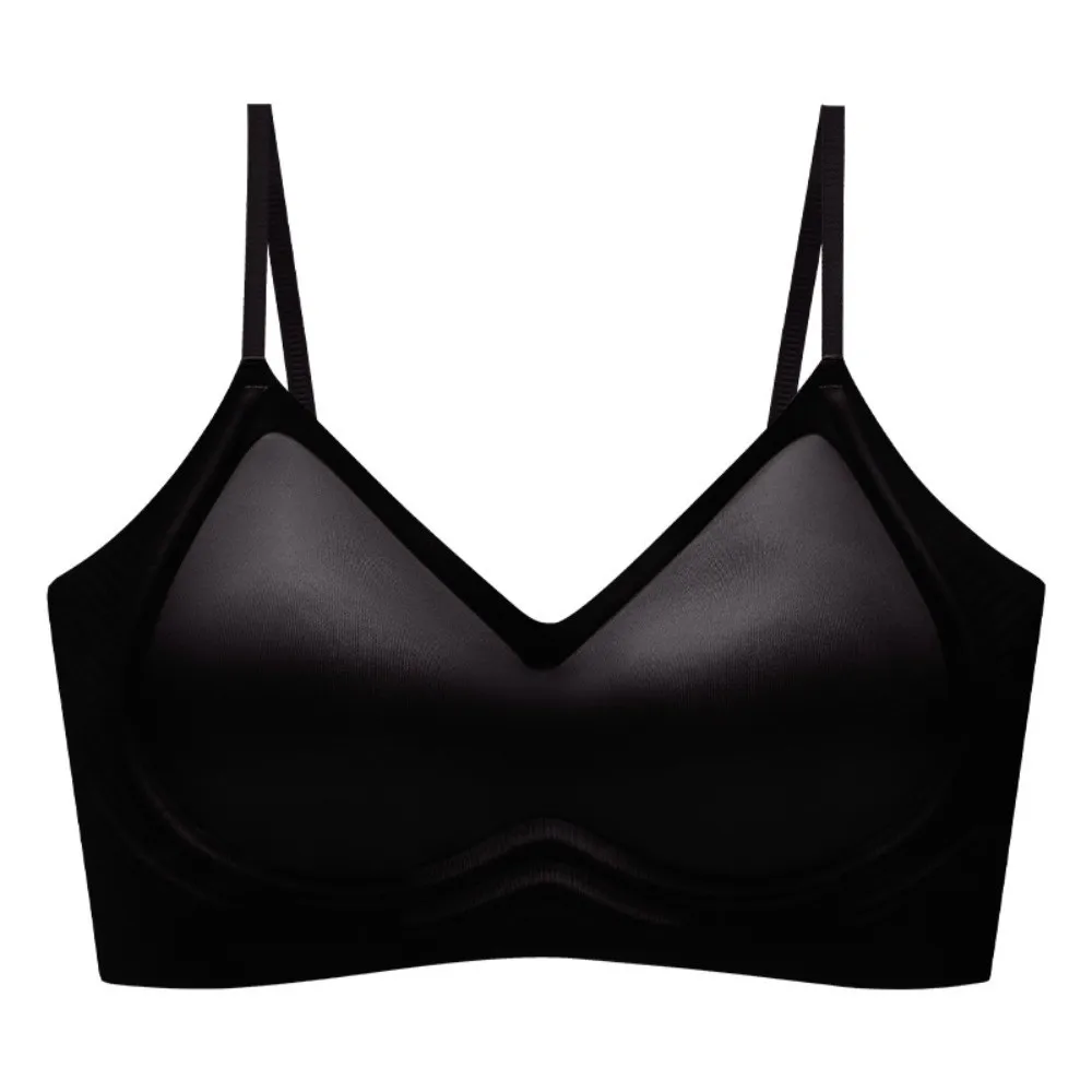 Satin Wireless Deep V Bra Close-fitting Anti-sagging Brassiere for Women Lingerie Adjustable Seamless Bras Girls Women