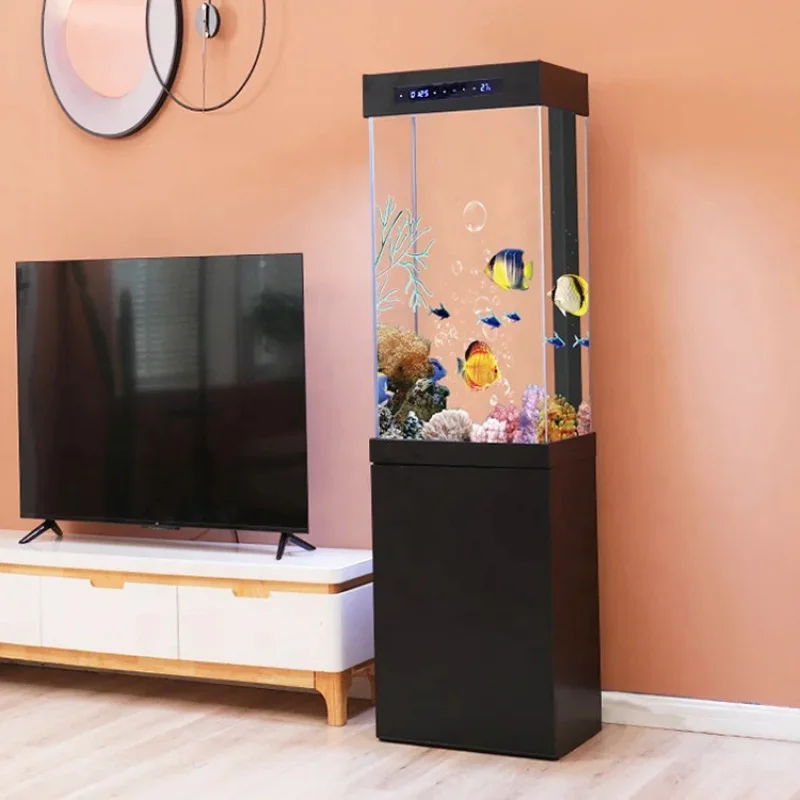custom.Customized Medium and Ultra-white Glass Ecological Landscaping Fish With Base Cabinet