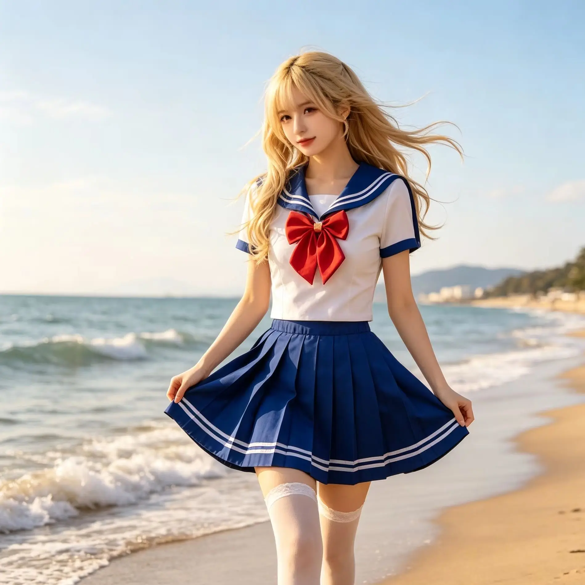 

Chic Integrated Sailor Skirt Outfit,Classic Sailor Suit for Women, Student Wear Ideal for Anime Cosplay&Themed Party Occasions