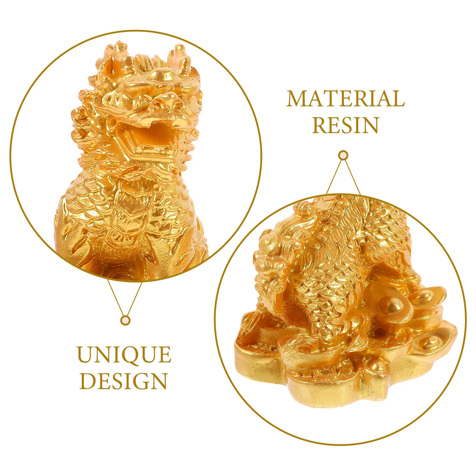 

1Pair Kylin Statue Resin Chinese Design Lightweight Decorative Figurines for Home Office Table Decoration