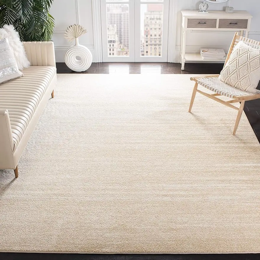  Adirondack Collection Area Rug - 6' x 9', Champagne & Cream, Modern Ombre Design, Non-Shedding & Easy Care