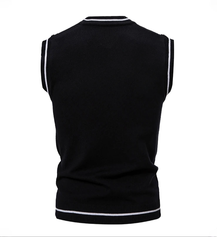 Knit Vests V-Neck Sleeveless Men Women Slim Casual Knitted Pullovers Mens Autumn Winter Fashion Patchwork Smart Sweater Vest Man