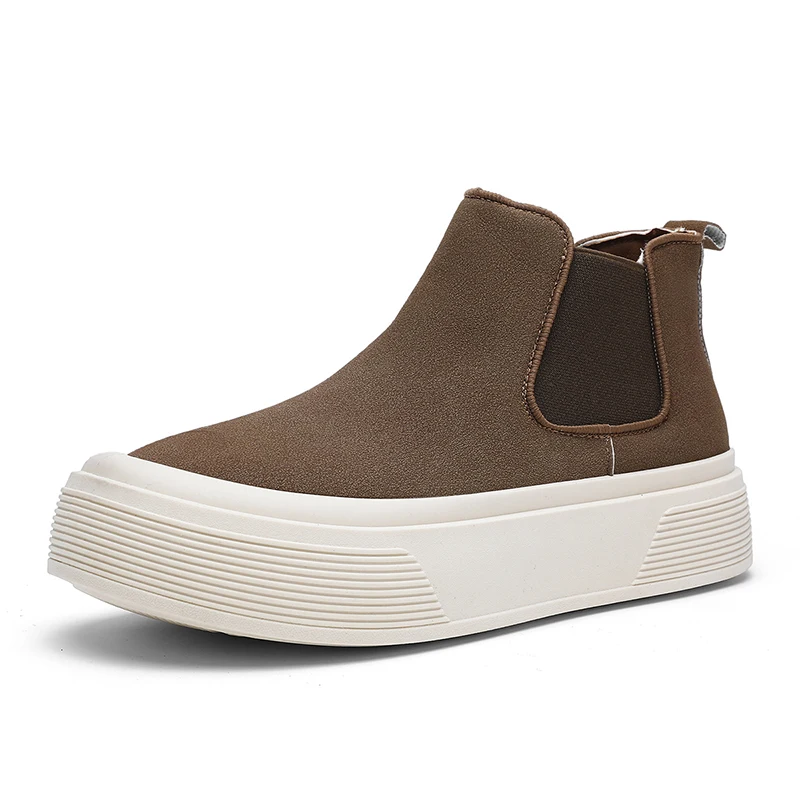 

Men's Shoes Fashion Spring Solid High-top Vulcanized Shoes Men's Flat Design Casual Sports Shoes Men's Board Shoes