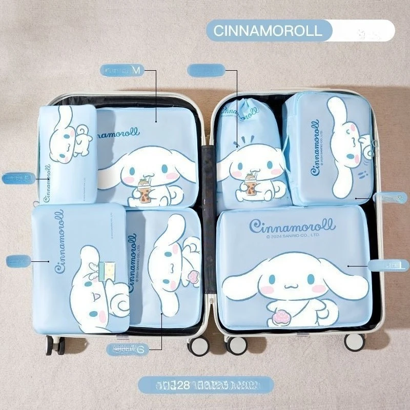 

Anime Cartoon Kawaii Sanrio Cinnamoroll Kuromi Travel Storage Bag Luggage Pack Clothes Underwear Shoes Packaging Organize Suit