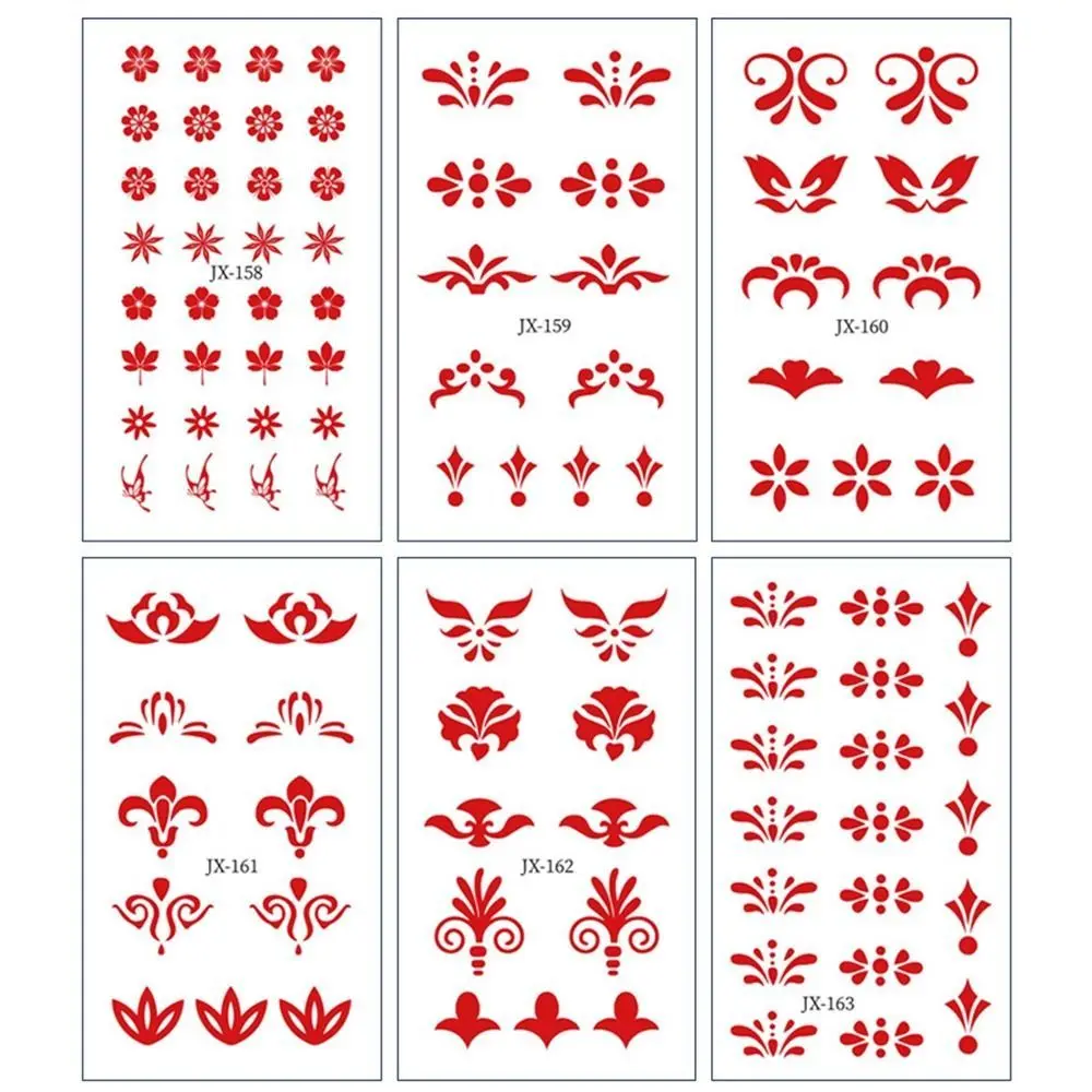 

New Years Beauty Forehead Stickers Chinese Ancient Style Eye Makeup Decal Firecracker Pattern Red Pattern Face Tattoo Girl