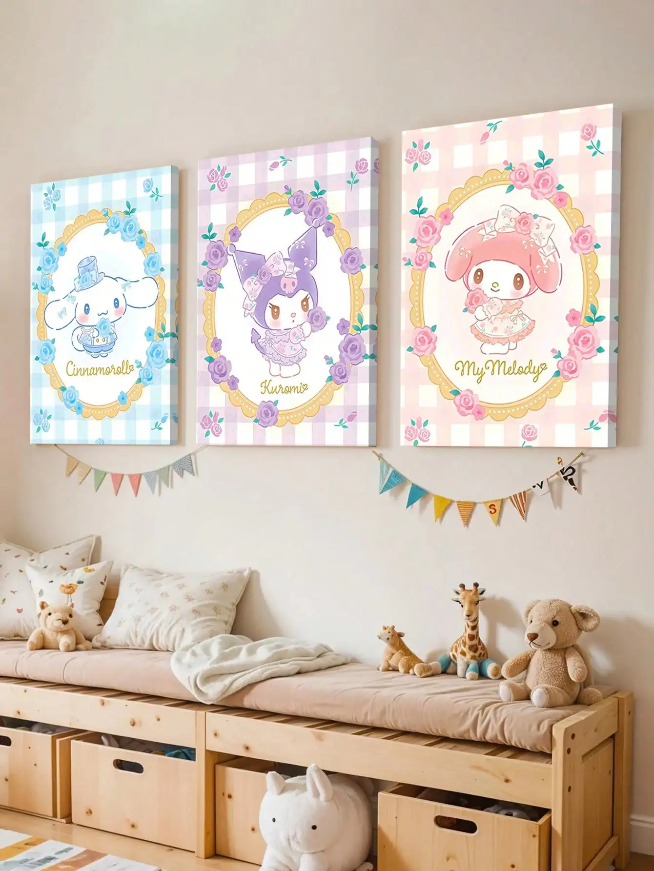 

Modern Sanrio My Melody Cinnamoroll Kuromi Anime Cute Cartoon Poster Canvas Painting Art Paper Coffee House Bar Room Wall Decor
