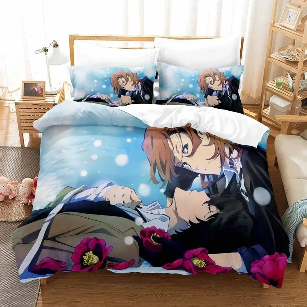 

3D Print Anime Bungo Stray Dogs Comfortable Duvet Quilt Cover Pillowcase Bedding Set Children Bedroom Decoration Home Textile