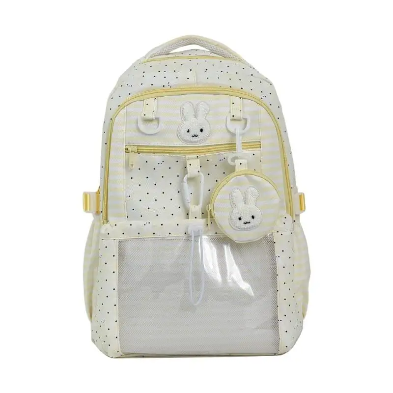 X5XA Nylon School Backpack with Two-Shoulder Carry, Padded Top Handle, Open Front Pocket, and Storage for Books and Stationery