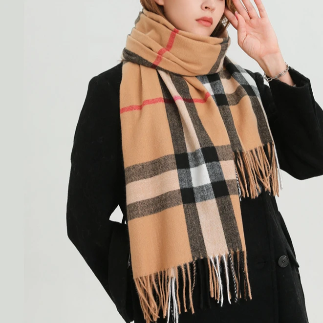

Women's Scarf Winter Luxury Scarf Women's Plaid Shawl Warm British Style Thickened Men