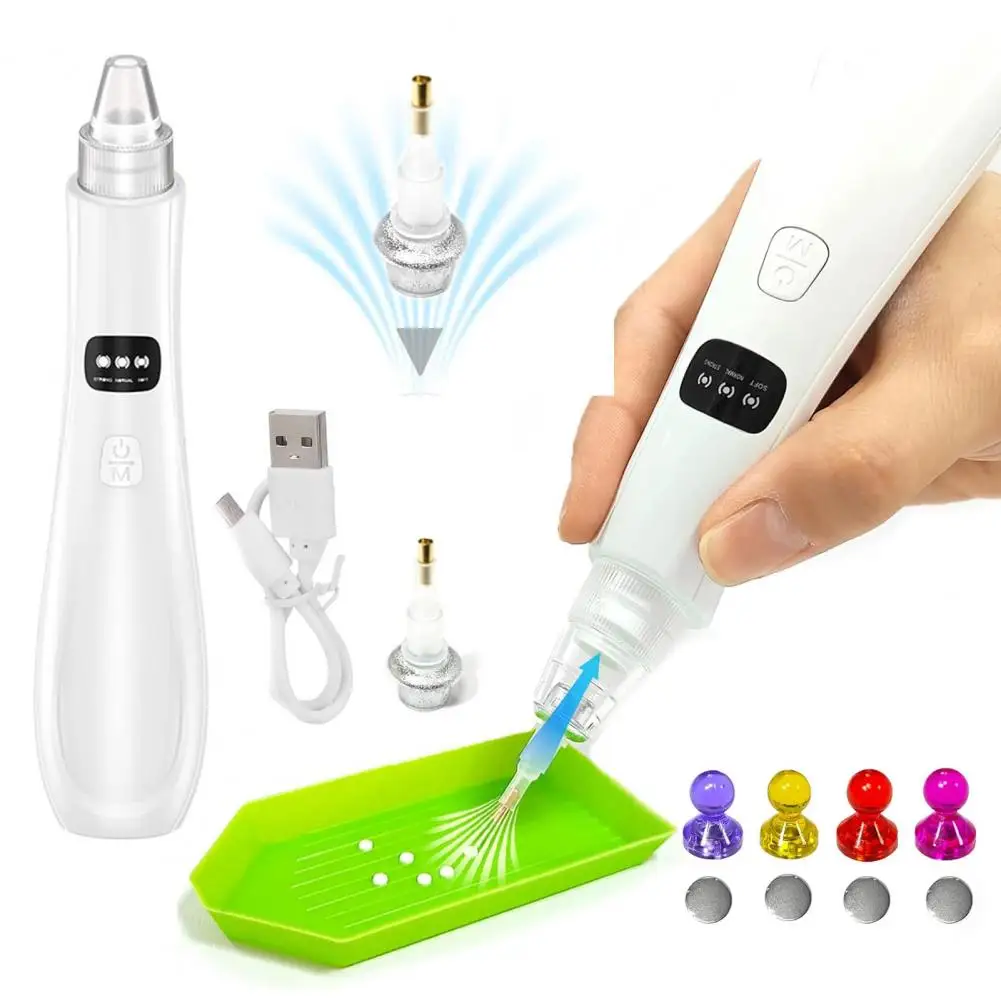 

Vacuum Diamond Art Pen Wireless Electric Diamond Art Pen 3 Adjustable Suction Modes Wax-free Diamond Art Tool
