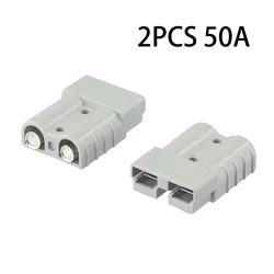 High Performance 2PCS For Anderson Style Plug Connectors 50AMP Grey/Red 12 24V 6AWG Easy and Safe Installation