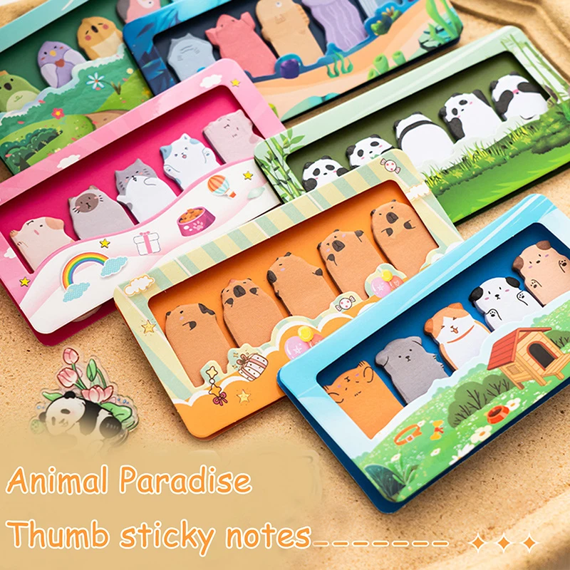 High Appearance Sticky Notes Creative Alien Animal Thumbs Convenient Stickers Classification Labels Stationery Supplies