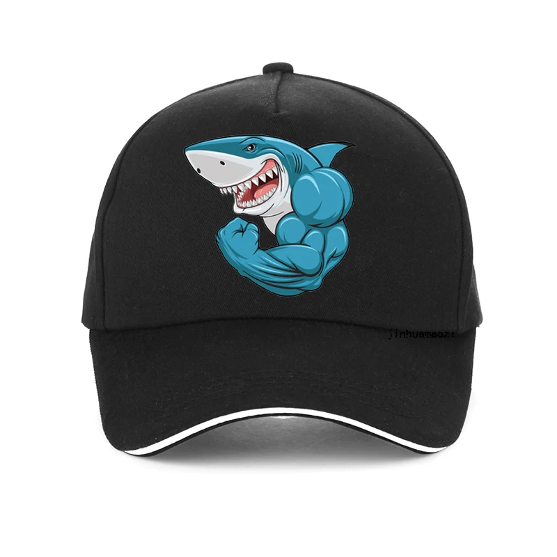

Cartoon Muscle Sharks Baseball cap fashion boxer motion cap adjustable Dad hat Hip Hop snapback hats