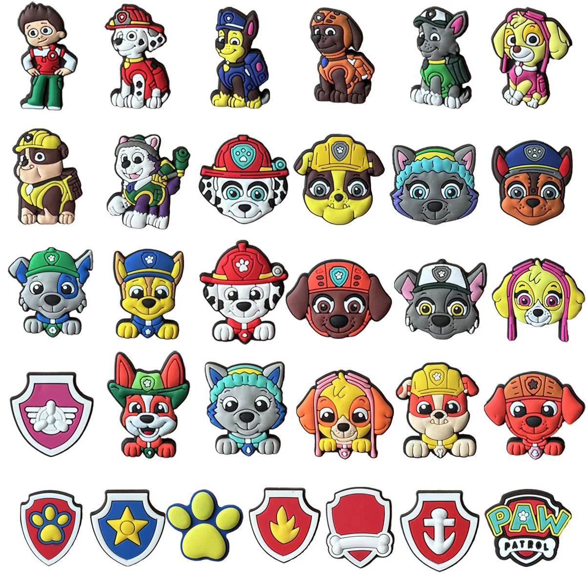 Juego de 31 Uds de dijes de zapatos de Pvc de la patrulla canina, accesorios Crocs, hebilla Chase DIY, decoración de zapatos de dibujos animados para niños, regalo de fiesta Croc para niños