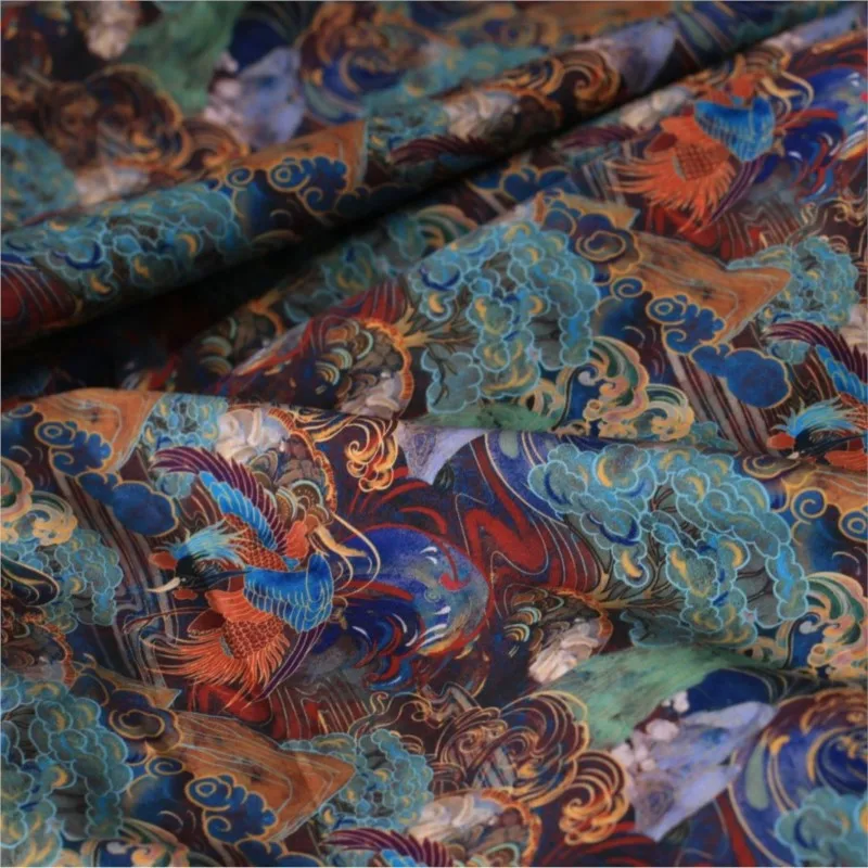 

New and stylish printed fabric for girls traditional Chinese style clothing Hanfu warm tie-dyed