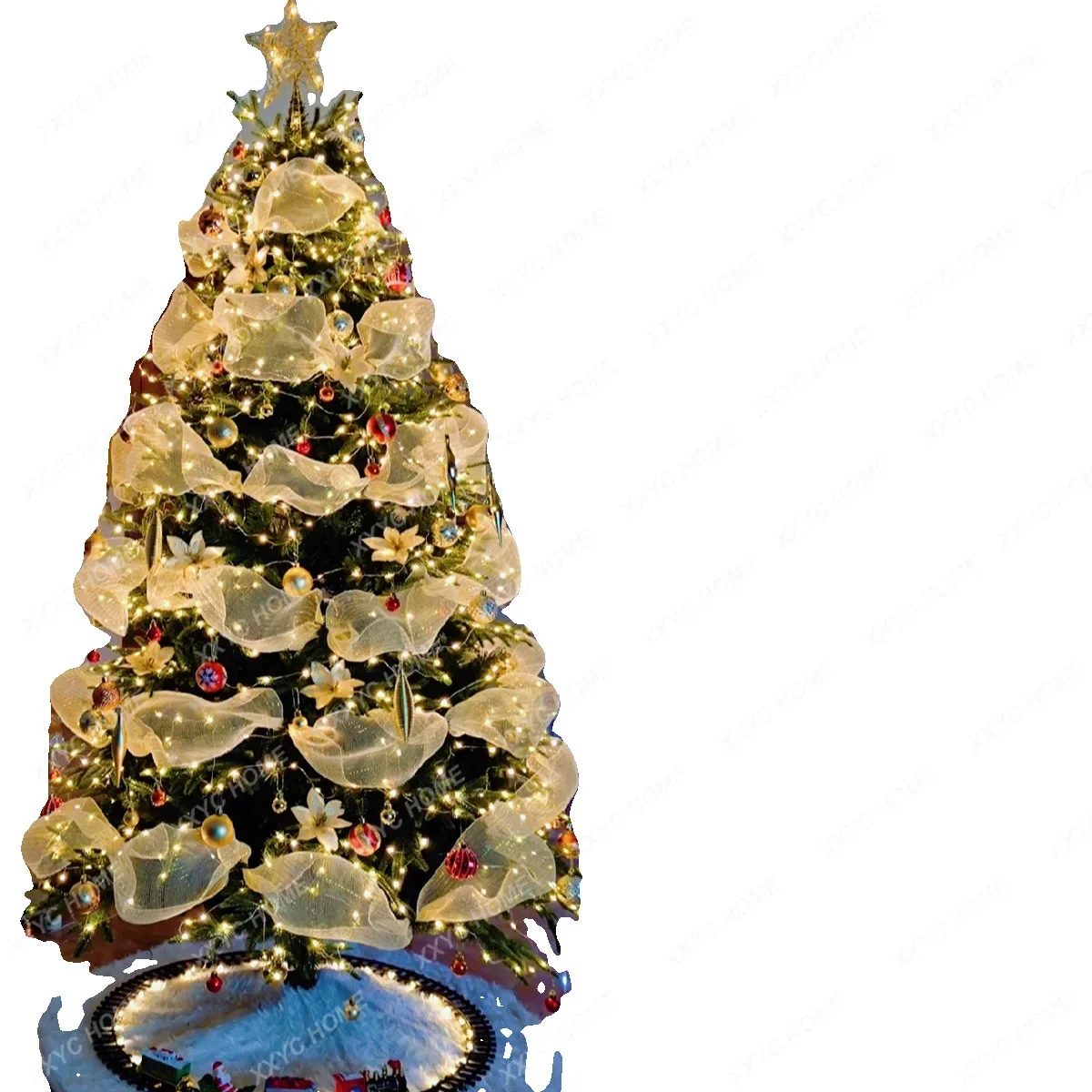 Christmas Fat Tree Boutique Package Mesh Christmas Tree 1.2/1 5/1.8/2.4/3 Meter Glow Belt Decoration