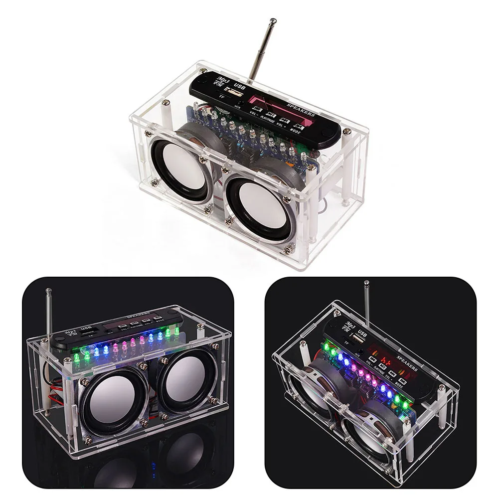 FM Radio DIY Electronic Speaker Soldering Kit With LED Indicator Remote Control Kit Multifunctional FM Radio Tools Accessories