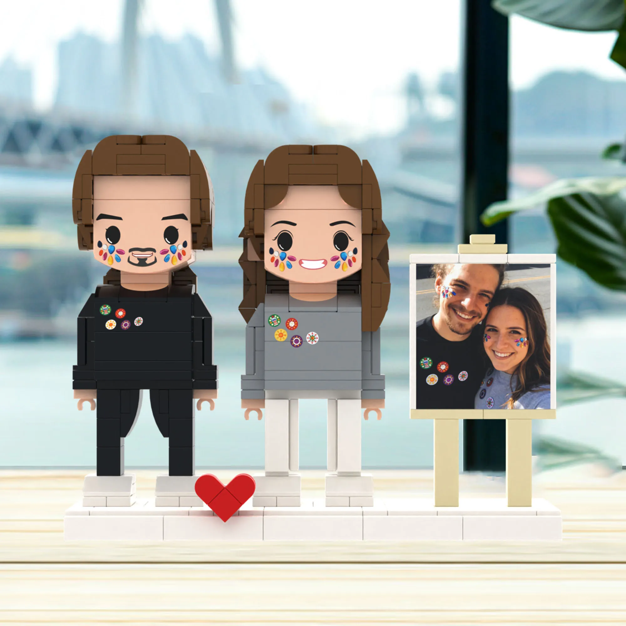 

My Custom Brickfigures Two Person Photo Building Blocks Character Small Particle Customization, Sweet Anniversary Ornament Gift