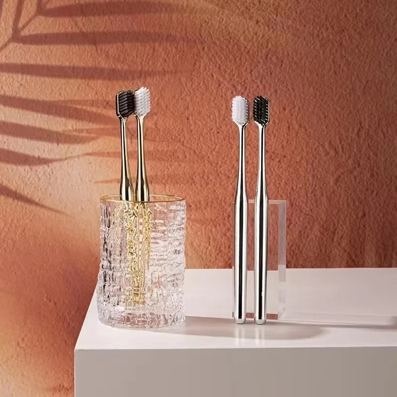 

1/2/3/4pcs Gold Toothbrush Luxury Soft Gold Teeth Brush Men Women Adult Toothbrushes Brand New Electroplated Brushes