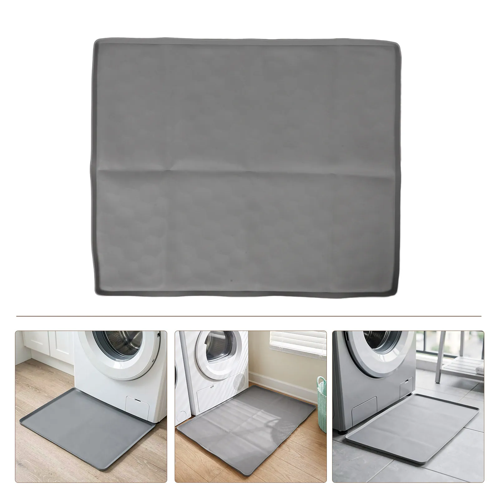 Washer Dryer Top Protector Mat Gray Thick Silicone 60x50cm Heavy Duty Waterproof Nonslip Cover Pad Scratch Noise Vibration