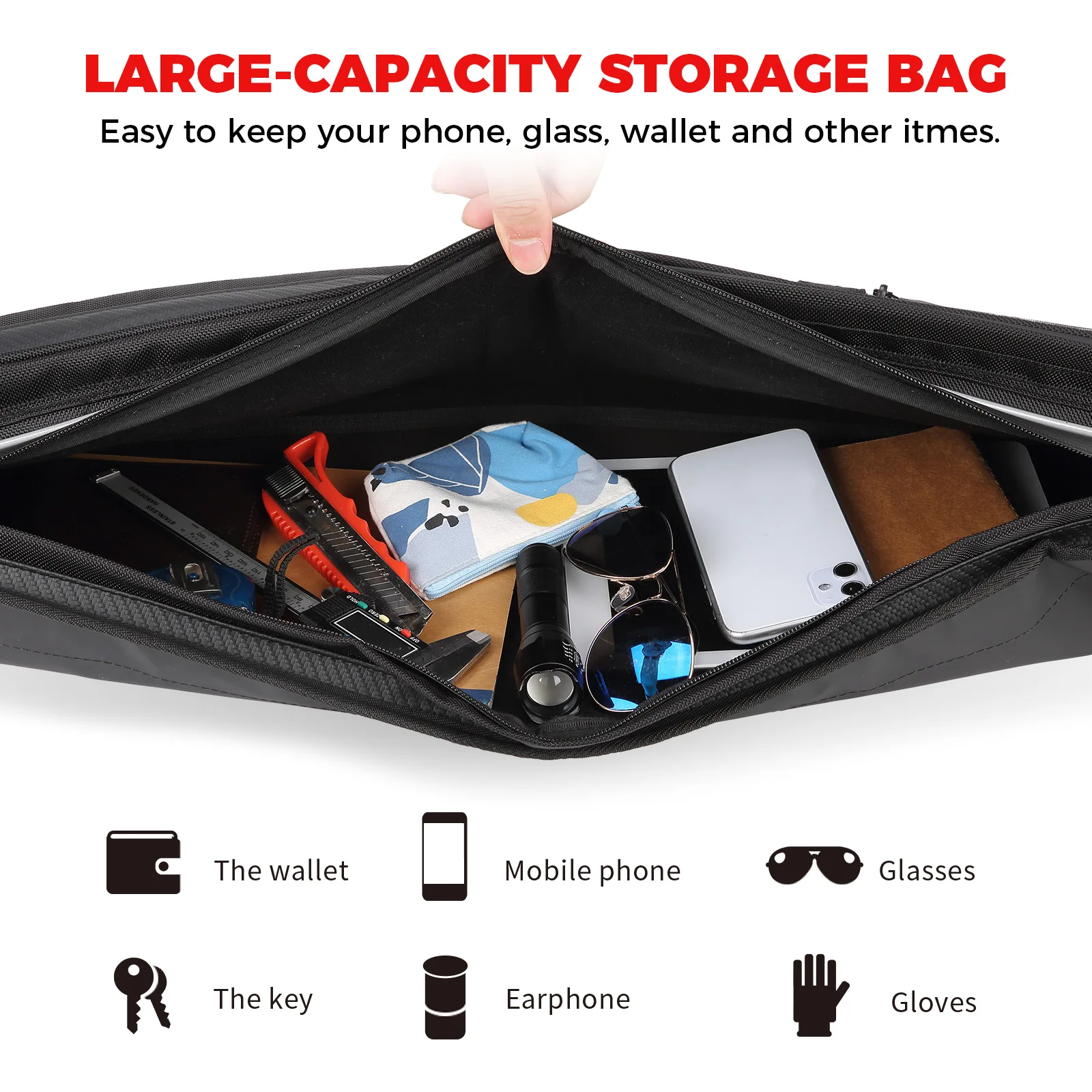 Overhead Storage Bag Prevent Sagging 1680D Compatible with Polaris RZR XP 1000/S 1000 Turbo 900 S for Can Am Commander 2014-2023