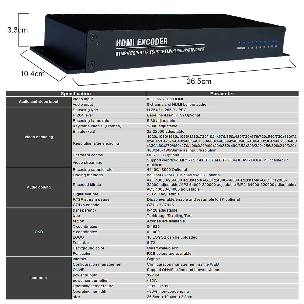 HD Encoder Loop Out 16 Hdmi to H.264 H265 IP Encoder SRT 4/8-Channel IPTV CATV Live Streaming RTMP Video Encoder Decoder