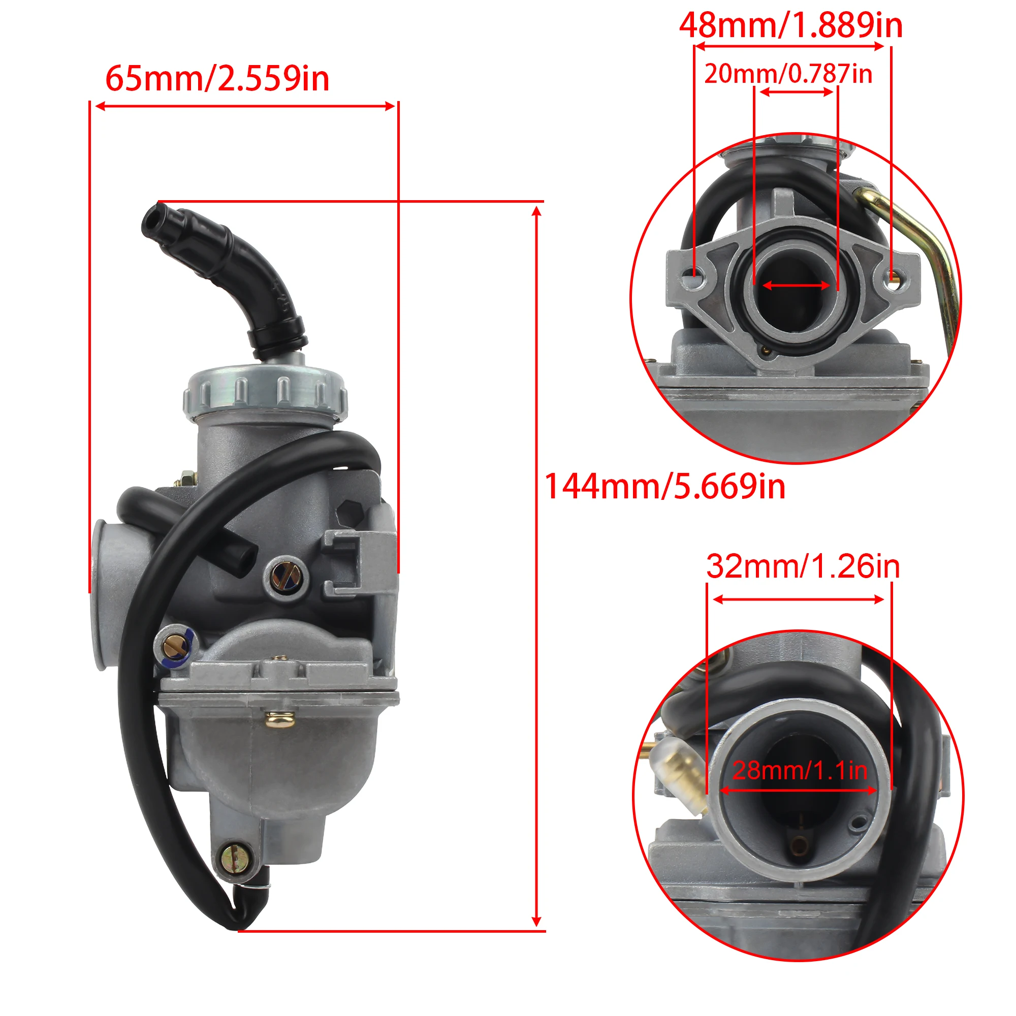 Карбюратор PZ20 20 мм для мотоциклов Keihin, Honda CRF50F, двигателей 50cc, 70cc, 90cc, 110cc, 125cc, аксессуары для квадроциклов и картов