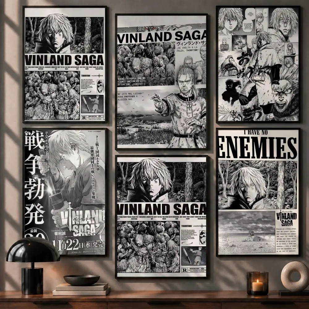 Anime Comics V-Vinland S-Saga Poster HD Home Wall Stickers House hallway Living Room Bedroom Bar Office Decor Art Prints