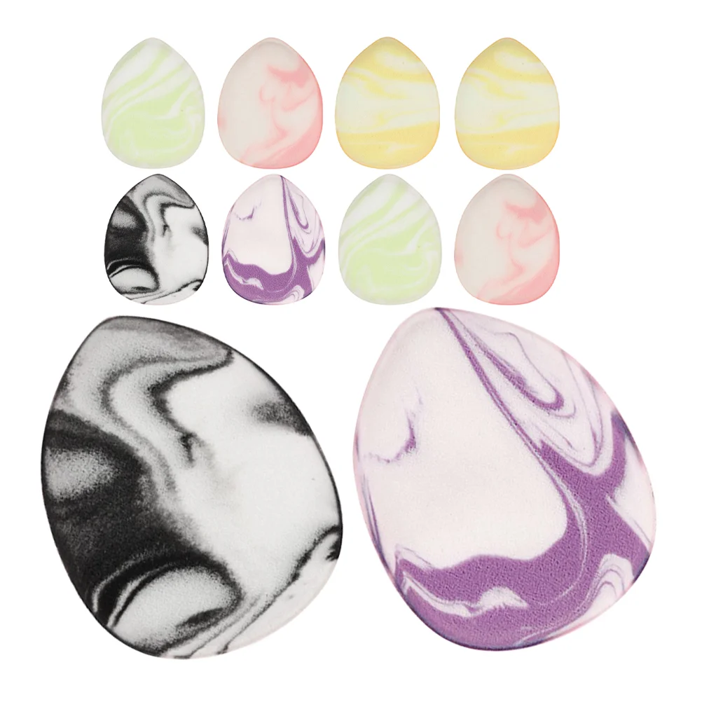 10 Pcs Stereotypes Finger Puff Mini Blender Polyurethane Drop Shaped Makeup Sponges