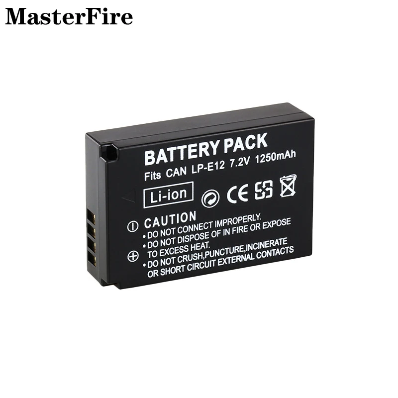 7.2V 1250mah Rechargeable Battery LP-E12 LPE12 For Canon EOS M M2 M10 M100 M200 M50 100D kiss X7 SX70 Rebel SL1 Camera Batteries