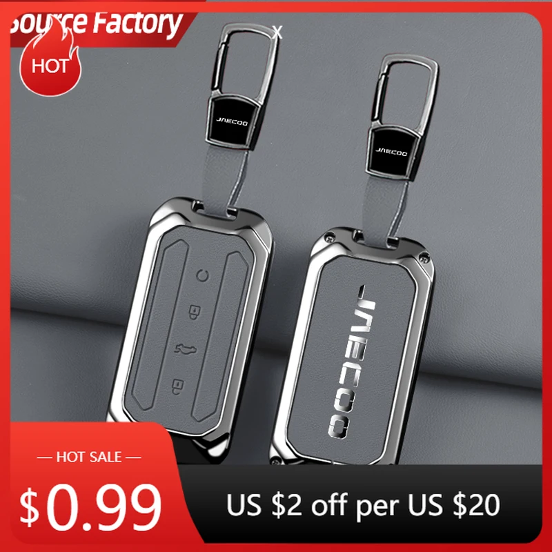 Adesivos de carro liga de zinco couro caso chave do carro capa titular para chery jaecoo j5 j7 2025 acessórios interiores do carro chave protecti