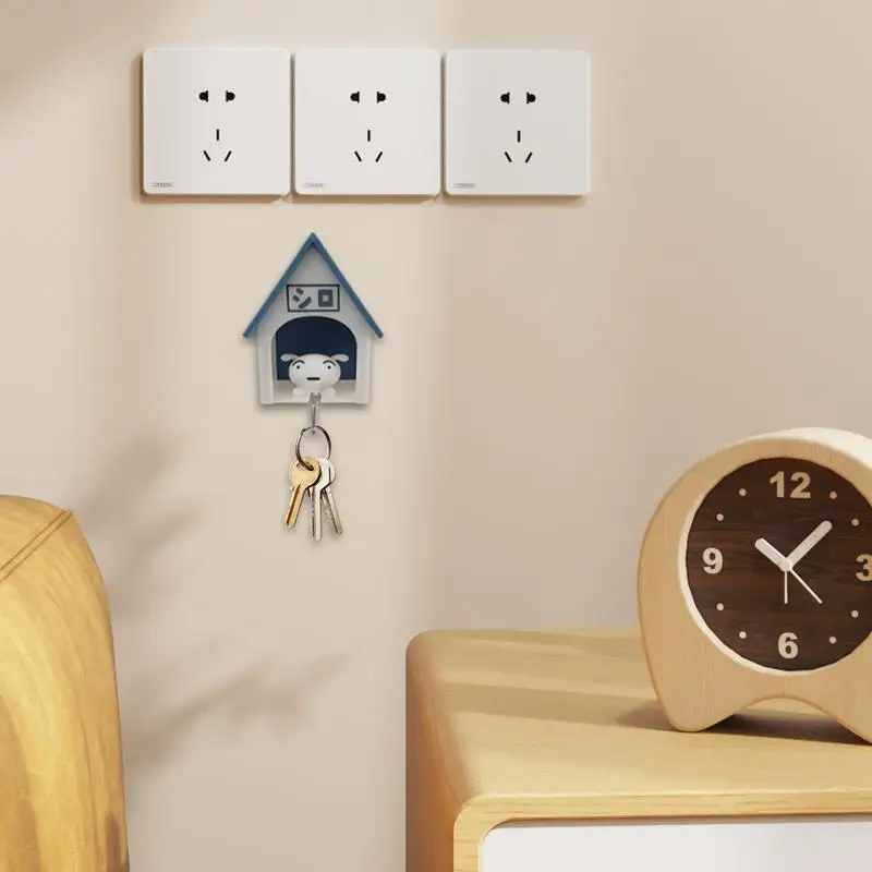 Llavero adhesivo único para cachorro, colgador de llaves de animales y perros para pared, Adorable y creativo