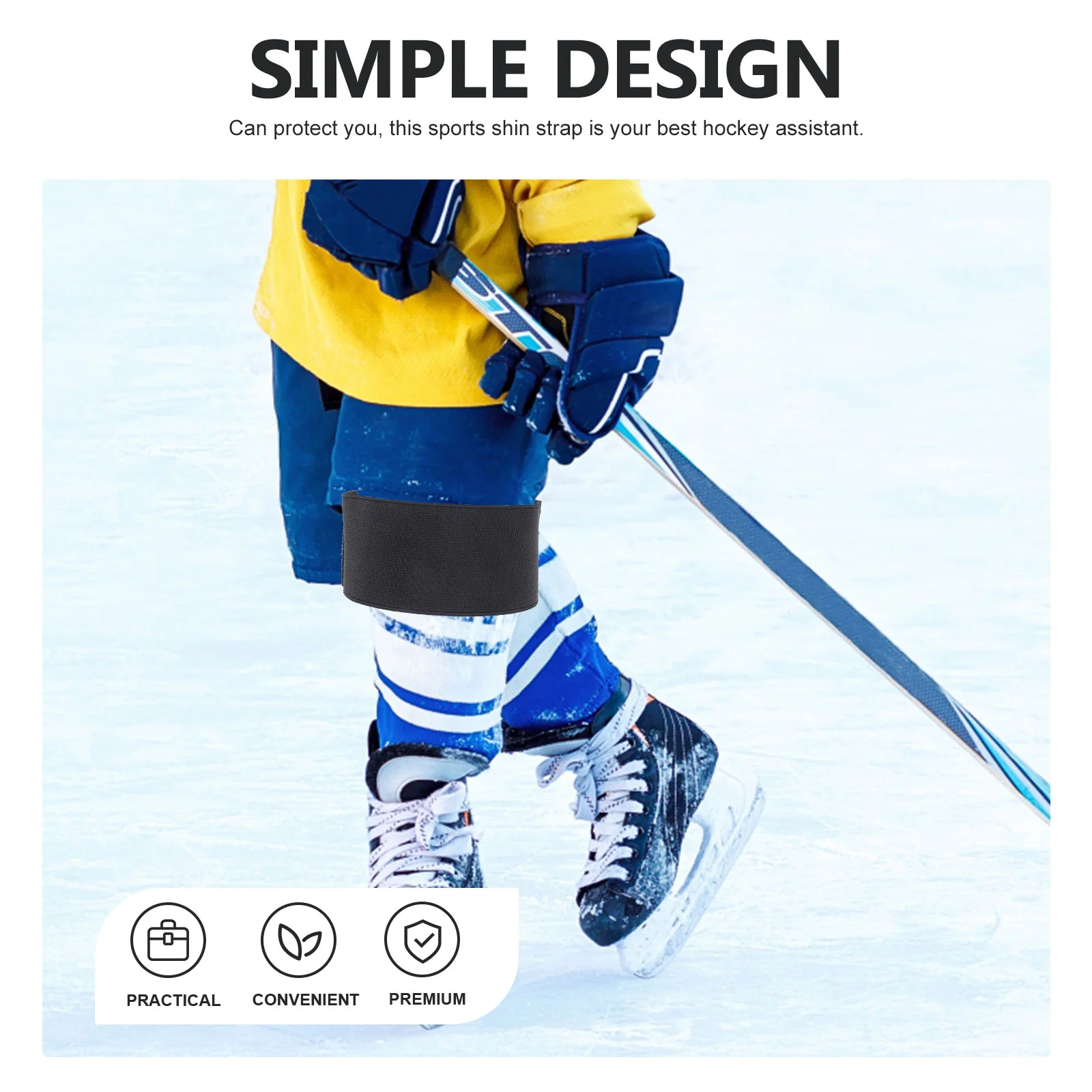 Hockey Leg Strap Guard Sports Anti Slip Shield Pad Holder Shin Polyester Ice Fixed Adds Fixation to Pads