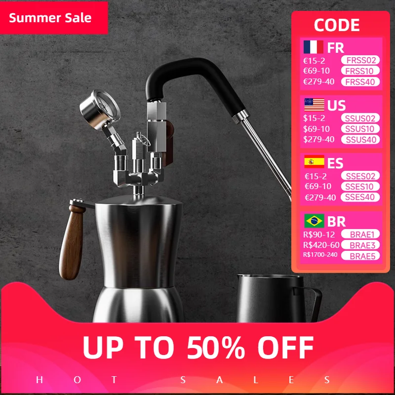 AK-74 المحمولة الحليب Frother الفولاذ المقاوم للصدأ الحليب باخرة بخار الماء فاصل تجفيف البخار تنوعا لصنع القهوة