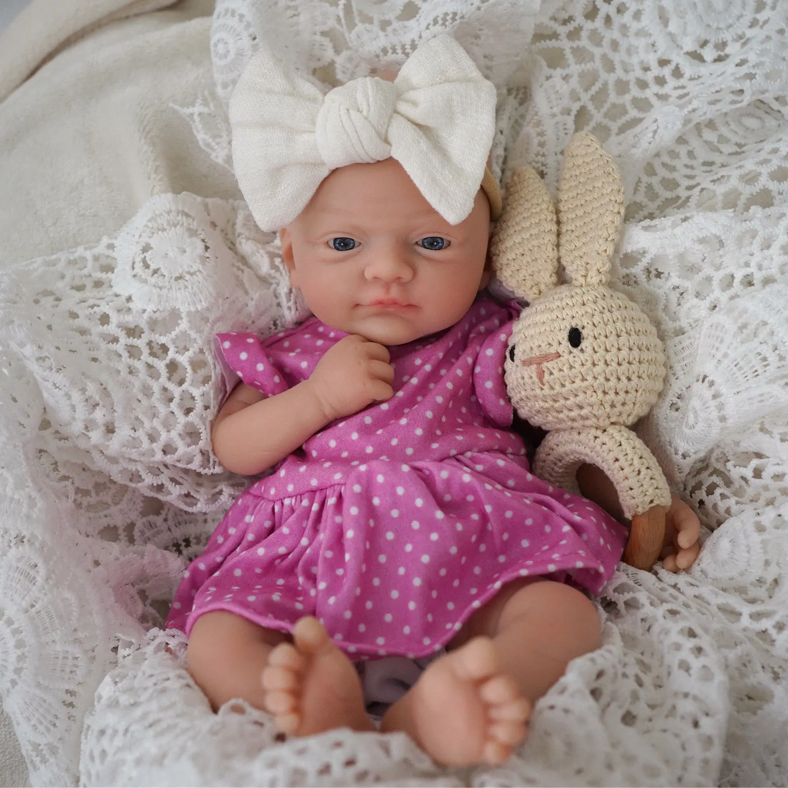 

Реалистичная кукла реборн, 12-дюймовая полностью мягкая силиконовая кукла для девочек, идеальный подарок на день рождения/Рождество для детей