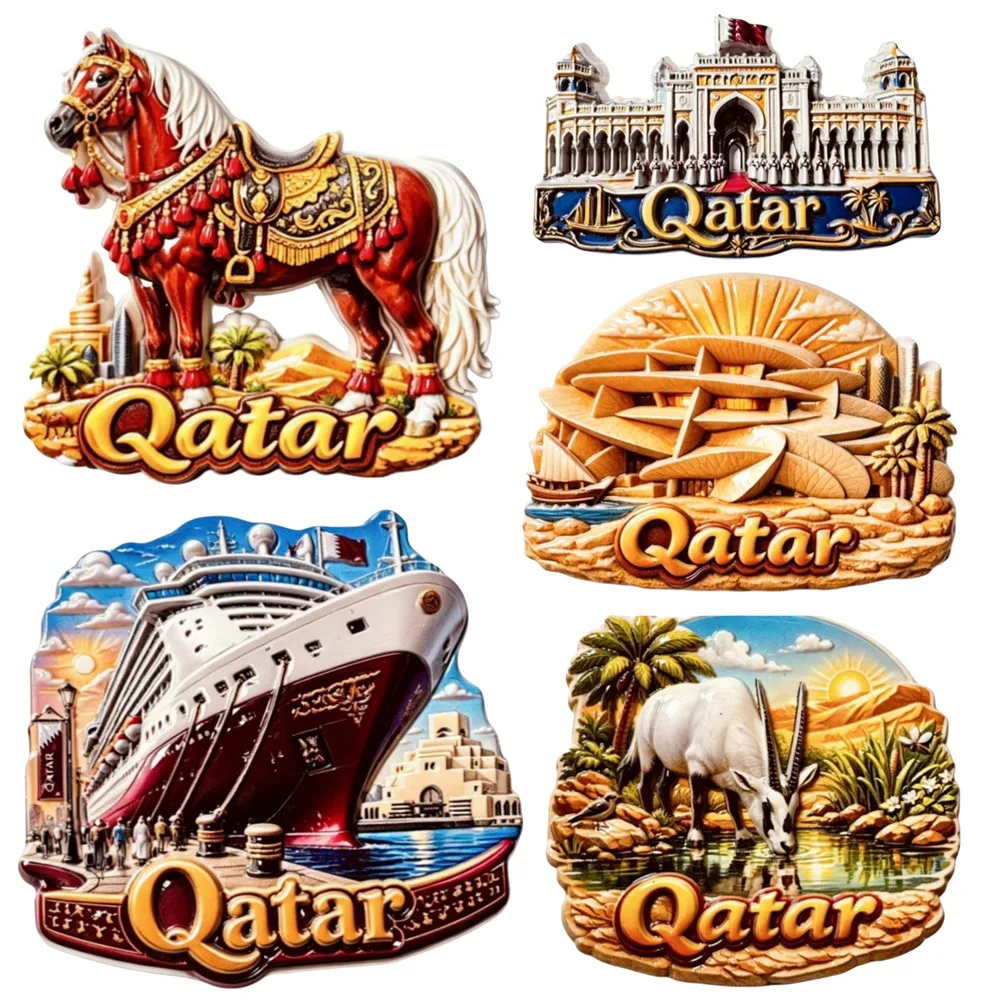 Asia   Qatar  3D Fridge Magnets Tourism Souvenir Refrigerator Magnets Sticker
