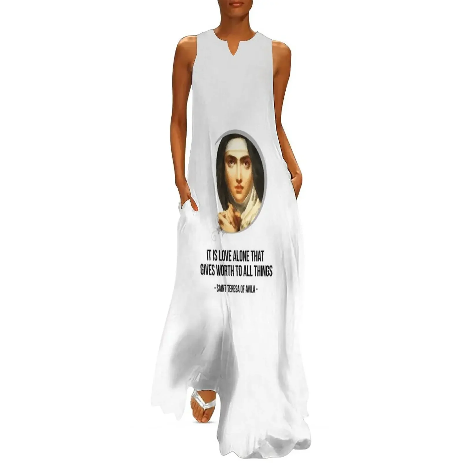 

Love Gives Worth To All Things - St. Teresa of Avila Quote Long Dress summer dress korean women Dress